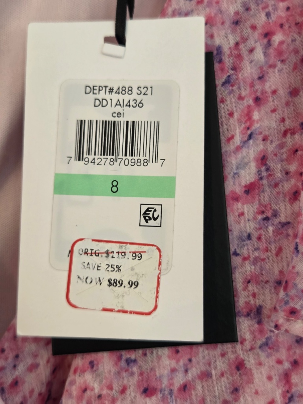 NWT DKNY dress S faux wrap pink floral tiered skirt wedding guest event date - Picture 13 of 16